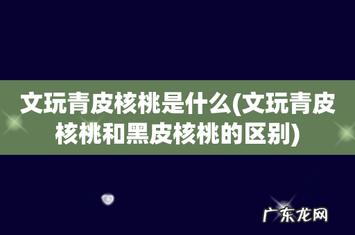 文玩青皮核桃和黑皮核桃的区别 文玩青皮核桃是什么