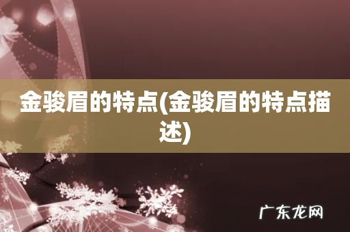 金骏眉的特点描述 金骏眉的特点