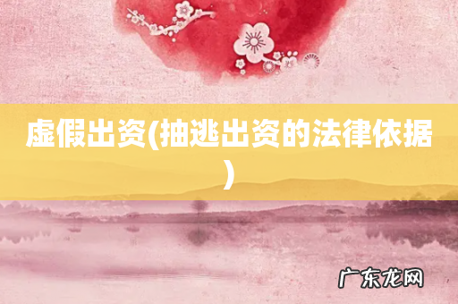 抽逃出资的法律依据 虚假出资