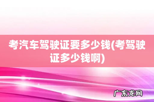 考驾驶证多少钱啊 考汽车驾驶证要多少钱