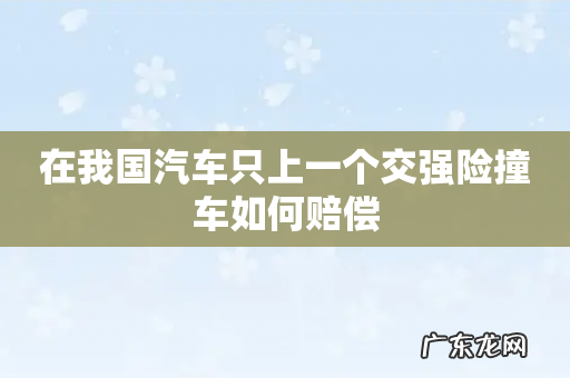 在我国汽车只上一个交强险撞车如何赔偿