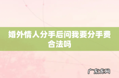 婚外情人分手后问我要分手费合法吗