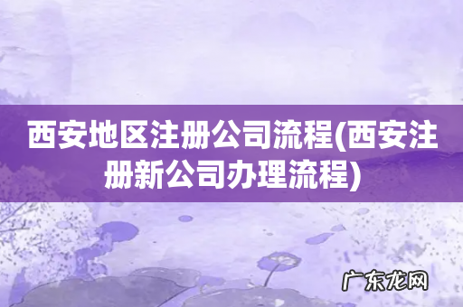 西安注册新公司办理流程 西安地区注册公司流程