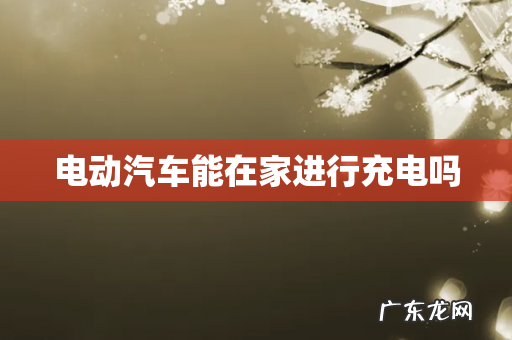 电动汽车能在家进行充电吗