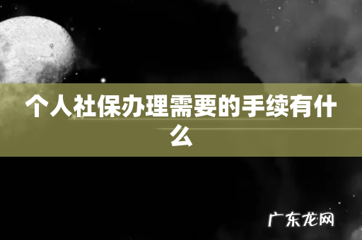个人社保办理需要的手续有什么