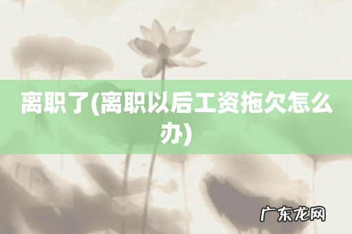 离职以后工资拖欠怎么办 离职了