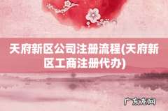 天府新区工商注册代办 天府新区公司注册流程