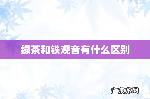 绿茶和铁观音有什么区别