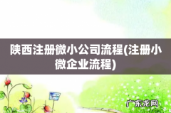 注册小微企业流程 陕西注册微小公司流程