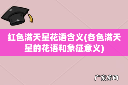 各色满天星的花语和象征意义 红色满天星花语含义
