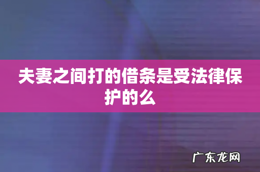 夫妻之间打的借条是受法律保护的么