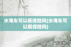 水淹车可以报保险吗 水淹车可以报保险吗