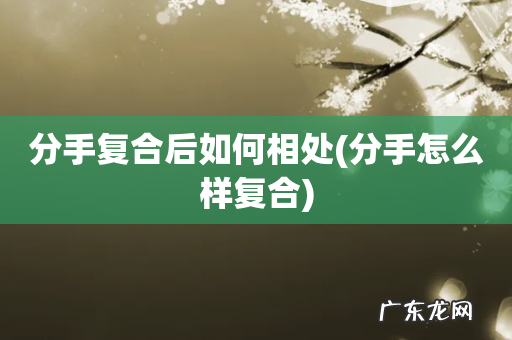 分手怎么样复合 分手复合后如何相处