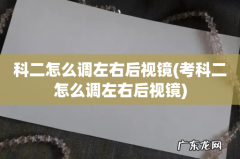 考科二怎么调左右后视镜 科二怎么调左右后视镜
