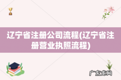 辽宁省注册营业执照流程 辽宁省注册公司流程