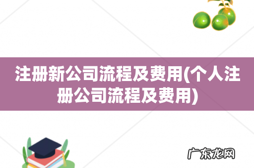 个人注册公司流程及费用 注册新公司流程及费用