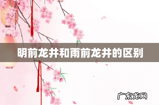 明前龙井和雨前龙井的区别