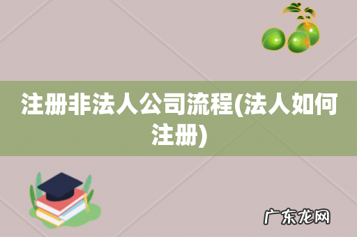 法人如何注册 注册非法人公司流程