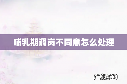 哺乳期调岗不同意怎么处理