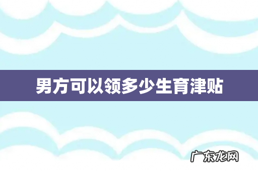 男方可以领多少生育津贴