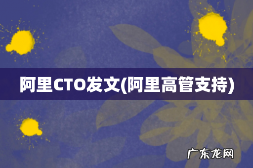 阿里高管支持 阿里CTO发文