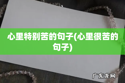 心里很苦的句子 心里特别苦的句子