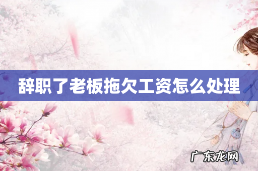 辞职了老板拖欠工资怎么处理