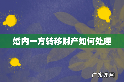 婚内一方转移财产如何处理