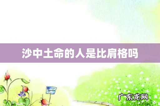 沙中土命的人是比肩格吗
