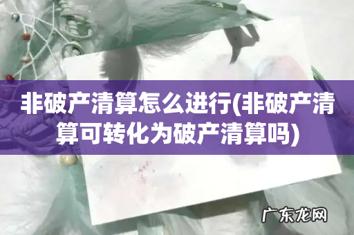 非破产清算可转化为破产清算吗 非破产清算怎么进行