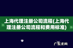 上海代理注册公司流程和费用标准 上海代理注册公司流程
