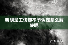 明明是工伤却不予认定怎么解决呢