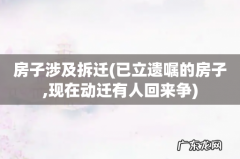 已立遗嘱的房子,现在动迁有人回来争 房子涉及拆迁