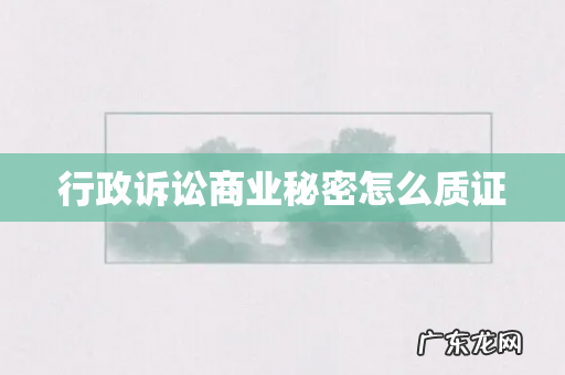 行政诉讼商业秘密怎么质证