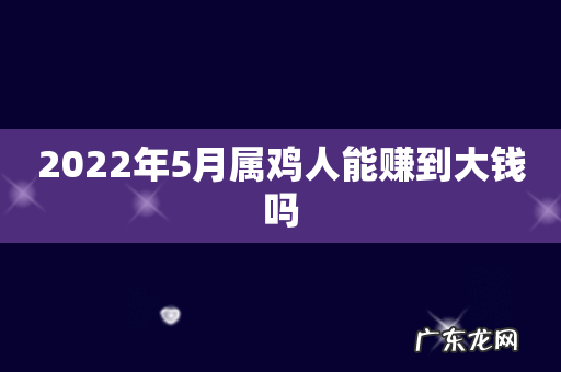 2022年5月属鸡人能赚到大钱吗