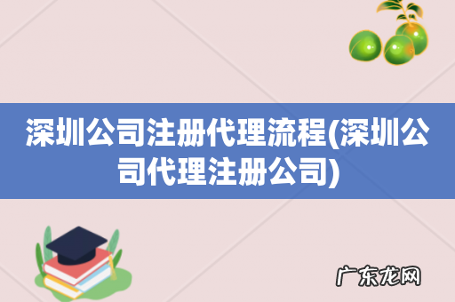 深圳公司代理注册公司 深圳公司注册代理流程