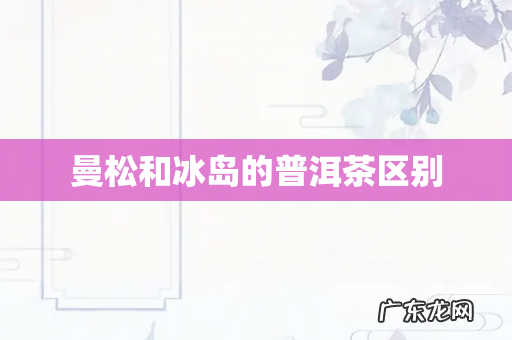 曼松和冰岛的普洱茶区别