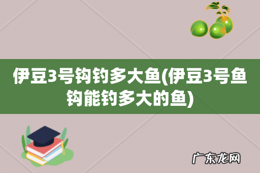 伊豆3号鱼钩能钓多大的鱼 伊豆3号钩钓多大鱼