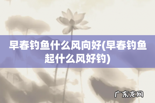 早春钓鱼起什么风好钓 早春钓鱼什么风向好