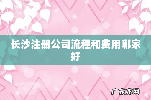 长沙注册公司流程和费用哪家好