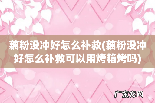 藕粉没冲好怎么补救可以用烤箱烤吗 藕粉没冲好怎么补救