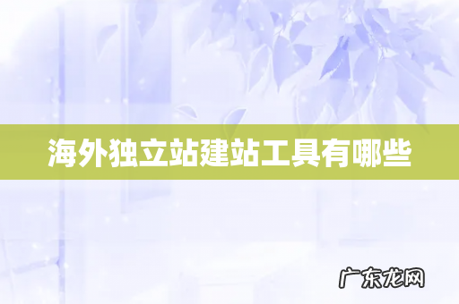 海外独立站建站工具有哪些