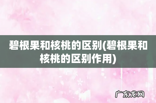 碧根果和核桃的区别作用 碧根果和核桃的区别