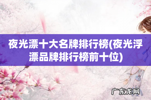 夜光浮漂品牌排行榜前十位 夜光漂十大名牌排行榜