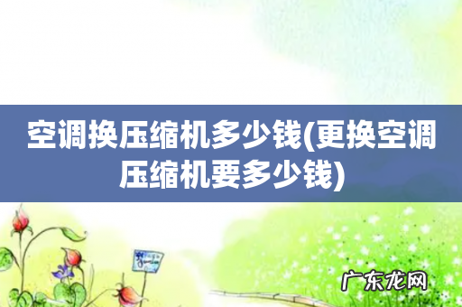 更换空调压缩机要多少钱 空调换压缩机多少钱