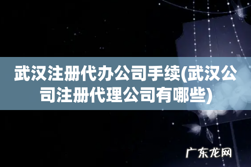武汉公司注册代理公司有哪些 武汉注册代办公司手续