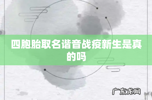 四胞胎取名谐音战疫新生是真的吗