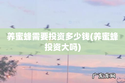 养蜜蜂投资大吗 养蜜蜂需要投资多少钱