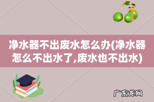 净水器怎么不出水了,废水也不出水 净水器不出废水怎么办