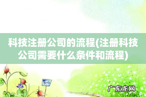 注册科技公司需要什么条件和流程 科技注册公司的流程